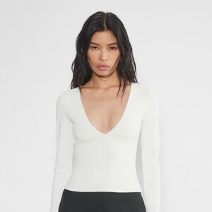 Aritzia Baboon Contour V-Neck Long Sleeve Shirt